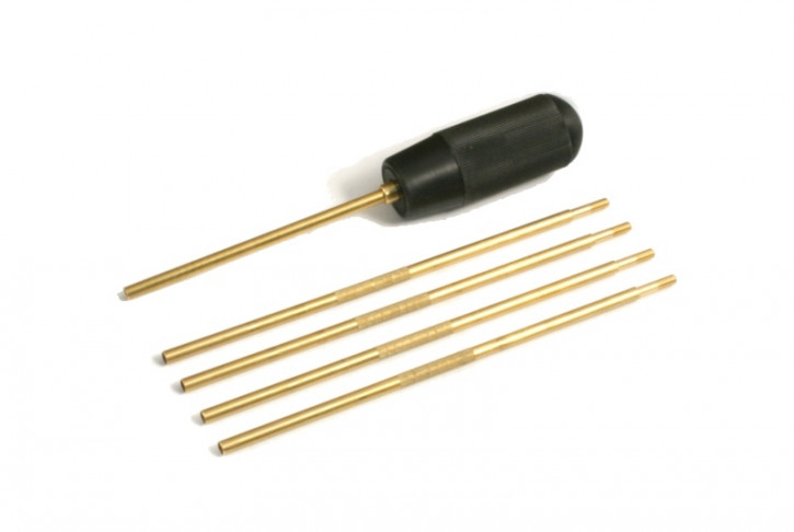 Reinigungsstab, mehrteilig, Messing mit Kunststoff