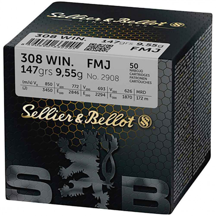S&B .308 Win. Vollmantel 9,55g/147grs.  VPE 50