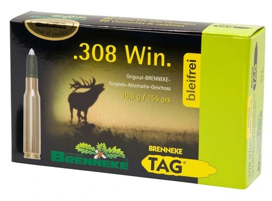 Brenneke .308 TAG  Geschoss: TAG  10,0 g / 155 gr bleifrei