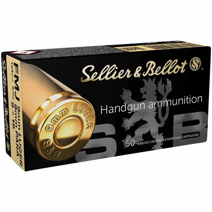 S&B  9mm Luger Vollmantel 8,0g/124grs.